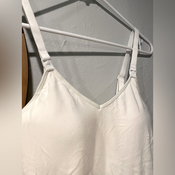 Auden Classic White Seamless Maternity Nursing Cami Tank Top with Bra Pads - Picture 7 of 7